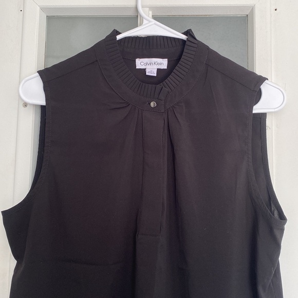 Calvin Klein women’s black classy dressy tank blouse. Size medium - Picture 3 of 6